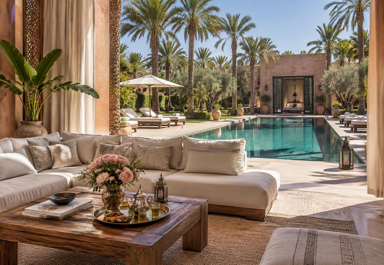 Villa de Marrakech préparée avec soin avant l'arrivée des voyageurs